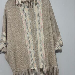 Chic Beige and Cream Women's Poncho